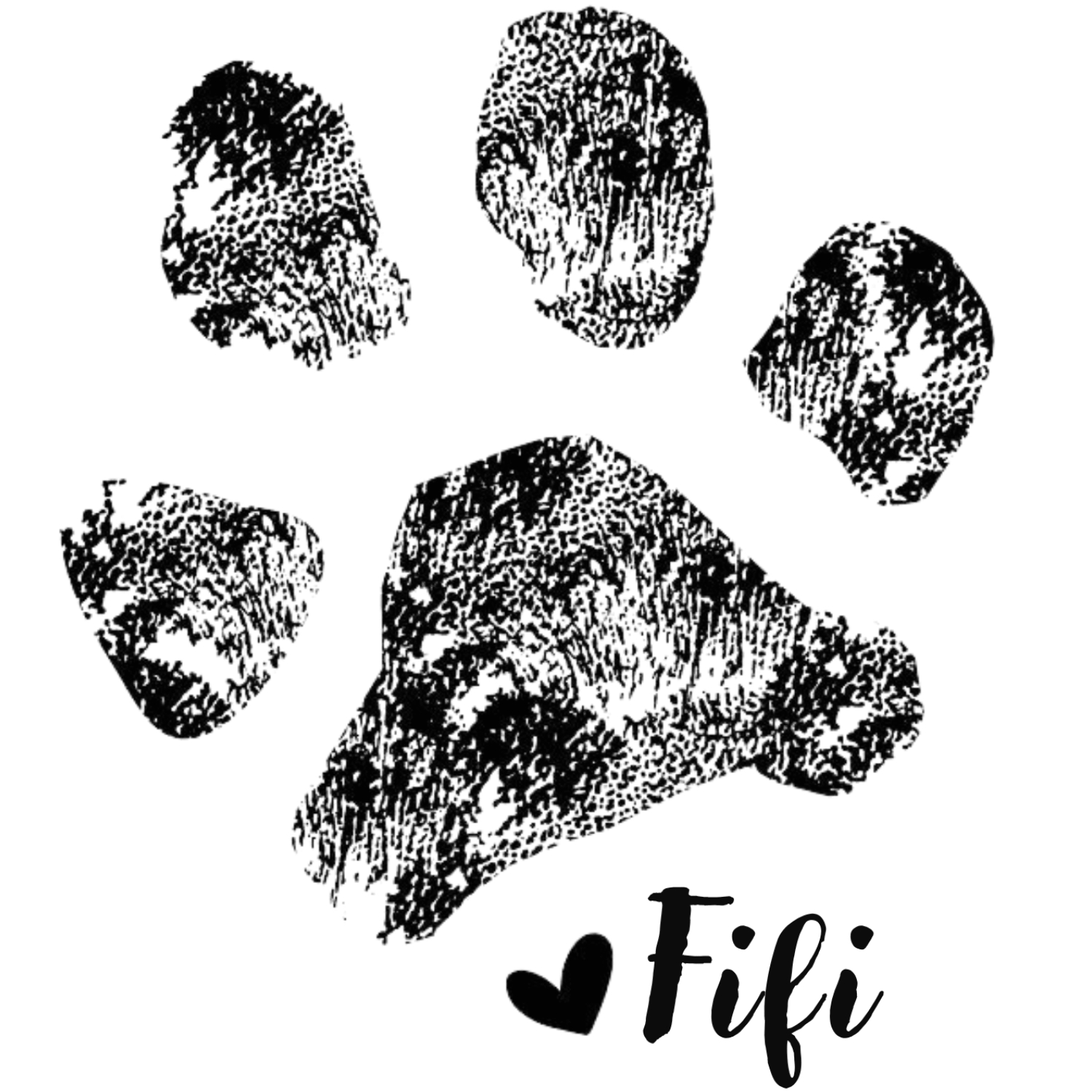 Fifi's paw print signature